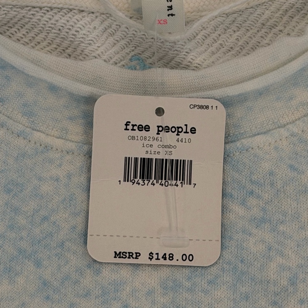 NWT Free People Ice Combo Light Blue Pullover - Size XS - Picture 4 of 6